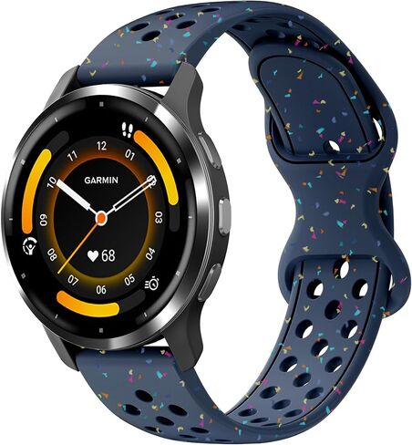 Laband 22 مم سوار سيليكون رياضي ملون متوافق مع Garmin Venu 3/Venu 4 45 مم/Venu 2/Vivoactive 4، استبدال حزام رياضي ناعم من البلاستيك المعاد تدويره لـ Forerunner 570 47 مم/265/255/255 موسيقى للنساء in Kuwait