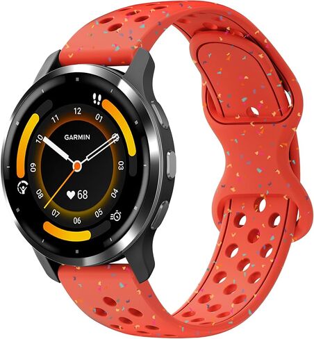Laband 22 مم سوار سيليكون رياضي ملون متوافق مع Garmin Venu 3/Venu 4 45 مم/Venu 2/Vivoactive 4، استبدال حزام رياضي ناعم من البلاستيك المعاد تدويره لـ Forerunner 570 47 مم/265/255/255 موسيقى للنساء in Kuwait