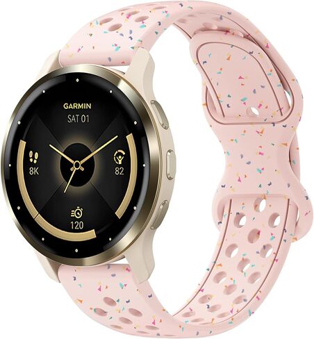 Laband 22 مم سوار سيليكون رياضي ملون متوافق مع Garmin Venu 3/Venu 4 45 مم/Venu 2/Vivoactive 4، استبدال حزام رياضي ناعم من البلاستيك المعاد تدويره لـ Forerunner 570 47 مم/265/255/255 موسيقى للنساء in Kuwait