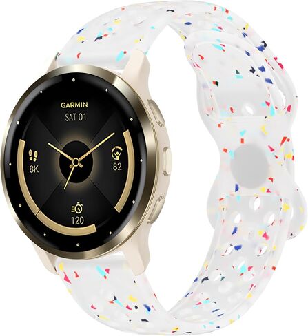 Laband 22 مم سوار سيليكون رياضي ملون متوافق مع Garmin Venu 3/Venu 4 45 مم/Venu 2/Vivoactive 4، استبدال حزام رياضي ناعم من البلاستيك المعاد تدويره لـ Forerunner 570 47 مم/265/255/255 موسيقى للنساء in Kuwait