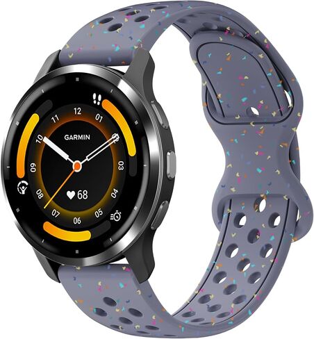 Laband 22 مم سوار سيليكون رياضي ملون متوافق مع Garmin Venu 3/Venu 4 45 مم/Venu 2/Vivoactive 4، استبدال حزام رياضي ناعم من البلاستيك المعاد تدويره لـ Forerunner 570 47 مم/265/255/255 موسيقى للنساء in Kuwait