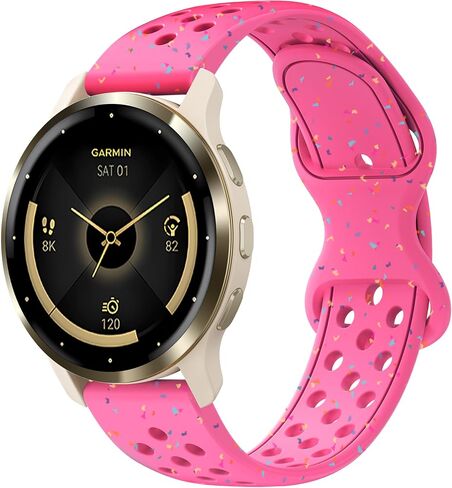 Laband 22 مم سوار سيليكون رياضي ملون متوافق مع Garmin Venu 3/Venu 4 45 مم/Venu 2/Vivoactive 4، استبدال حزام رياضي ناعم من البلاستيك المعاد تدويره لـ Forerunner 570 47 مم/265/255/255 موسيقى للنساء in Kuwait
