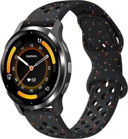 Laband 22 مم سوار سيليكون رياضي ملون متوافق مع Garmin Venu 3/Venu 4 45 مم/Venu 2/Vivoactive 4، استبدال حزام رياضي ناعم من البلاستيك المعاد تدويره لـ Forerunner 570 47 مم/265/255/255 موسيقى للنساء in Kuwait