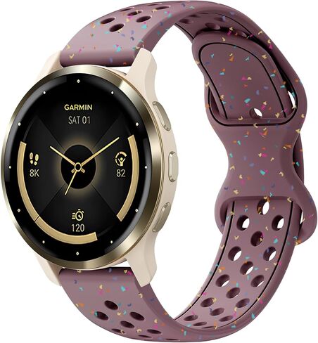 Laband 22 مم سوار سيليكون رياضي ملون متوافق مع Garmin Venu 3/Venu 4 45 مم/Venu 2/Vivoactive 4، استبدال حزام رياضي ناعم من البلاستيك المعاد تدويره لـ Forerunner 570 47 مم/265/255/255 موسيقى للنساء in Kuwait