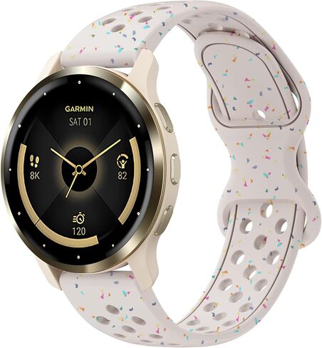 Laband 22 مم سوار سيليكون رياضي ملون متوافق مع Garmin Venu 3/Venu 4 45 مم/Venu 2/Vivoactive 4، استبدال حزام رياضي ناعم من البلاستيك المعاد تدويره لـ Forerunner 570 47 مم/265/255/255 موسيقى للنساء in Kuwait