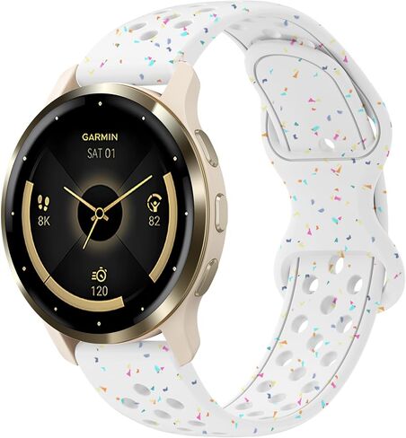 Laband 22 مم سوار سيليكون رياضي ملون متوافق مع Garmin Venu 3/Venu 4 45 مم/Venu 2/Vivoactive 4، استبدال حزام رياضي ناعم من البلاستيك المعاد تدويره لـ Forerunner 570 47 مم/265/255/255 موسيقى للنساء in Kuwait