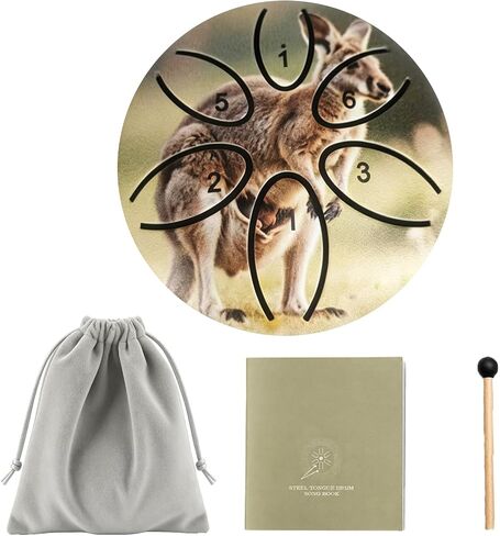 Garden Rain Drum for Outside Musical Instrument,3 Inches 6 Notes Snare Drum, Animal Theme Steel Tongue Drum, Percussion Yoga Gifts (panda-1 piece, 3 Inch 6 Notes) in Kuwait