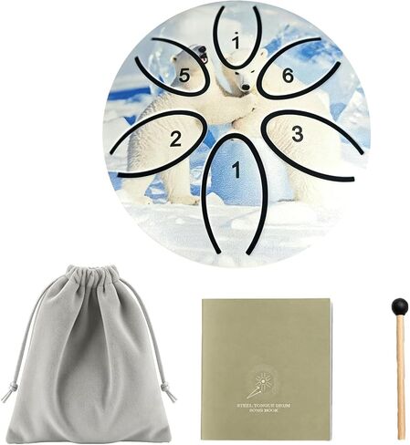Garden Rain Drum for Outside Musical Instrument,3 Inches 6 Notes Snare Drum, Animal Theme Steel Tongue Drum, Percussion Yoga Gifts (panda-1 piece, 3 Inch 6 Notes) in Kuwait