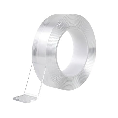 Double Sided Tape Heavy Duty, Nano Adhesive(2 Rolls, Total 19.7FT) | Multipurpose Removable Washable Reusable, Residue Free Clear Mounting Strips, Strong Adhesive for Picture Hanging No Trace in Kuwait