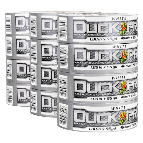 شريط لاصق عالي التحمل من Duck Pro لإصلاحات طويلة الأمد، بعرض 2 بوصة (1.88 بوصة × 55 ياردة) شريط عالي الأداء مع ظهر مقاوم للماء، أبيض، 1 لفة in Kuwait