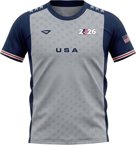قميص 3N2 USA Fan - تي شيرت داعم لكرة القدم خفيف الوزن وجيد التهوية ليوم اللعب والتدريب والملابس الكاجوال (للجنسين) in Kuwait