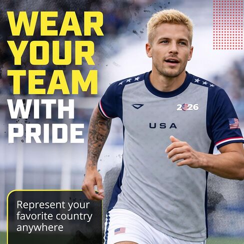 قميص 3N2 USA Fan - تي شيرت داعم لكرة القدم خفيف الوزن وجيد التهوية ليوم اللعب والتدريب والملابس الكاجوال (للجنسين) in Kuwait