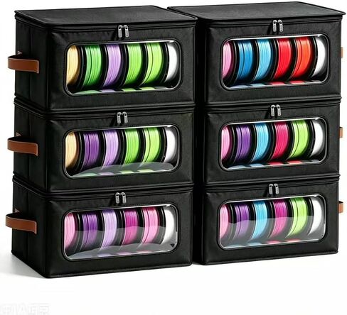 Filament Storage Box-4 Pack Waterproof 3D Printer Filament Dry Box with Desiccants, Holds Up to 24 Rolls, Transparent View & Zipper Design, No Assembly Needed for Home, Office, Workshop | Transparent View, Zipper Design, For Home & Office, Workshop Use in Kuwait
