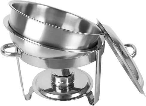 3.5 Stainless Steel Hot Pot Buffet Server Set with Food Tray, Water Tray, Lid, Frame and Fuel Rack Food Warmer for Weddings, Parties, Banquets, Catering Events, 3-Pack,2 Pack in Kuwait