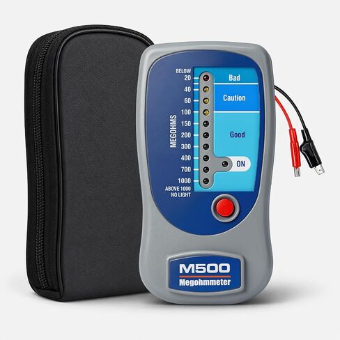 M500 Megohmmeter,Compatible with Supco M500 Electronic Megohmmeter,0 to 1000 Megohms,for HVAC,Motors,Refrigerator Compressors,500 Volts Megohmmeter,Portable Appliances,with Soft Case Insulation Tester in Kuwait