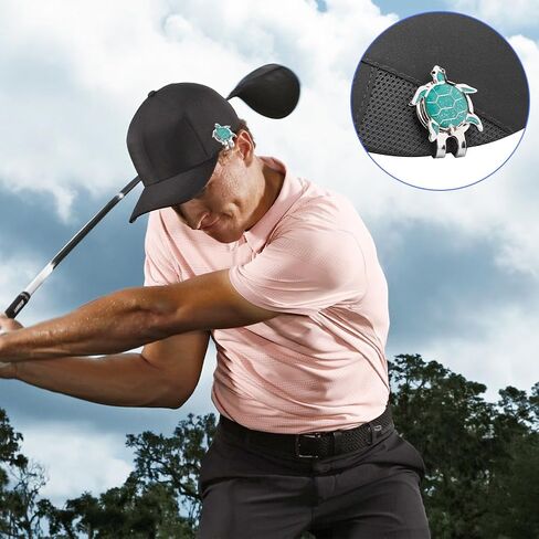 Tiiyee Golf Hat Clip, Magnetic Golf Ball Marker for Golf Hats Caps (Turtle) | Golf Accessories Removable Attaches Easily Stainless Steel Putting Alignment Tool Novelty Gift for Men Women Golfer Lovers in Kuwait