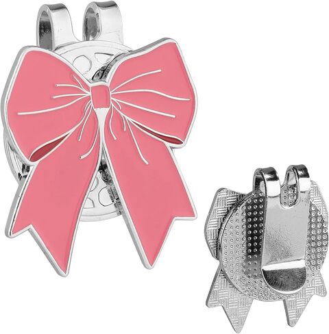 Golf Ball Marker Hat Clip, Pink Bow Shape Golf Hat Clip Strong Magnetic Golf Ball Marker Accessories for Men Women Golfer Gifts in Kuwait
