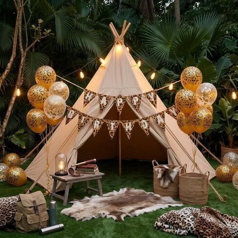 Cheetah Theme Balloons & Banner, Animal Party Decors for Girls Birthday, Baby Shower & Animal Themed Party in Saudi Arabia