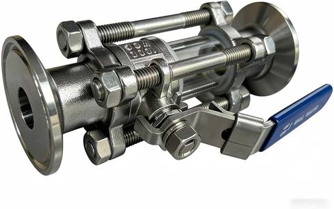 الفولاذ المقاوم للصدأ 304 1.5 ″ TC 3-قطعة نوع البصر صمام كروي زجاجي منفذ كامل البيرة غلاية المشروب تخمير مضخة الكرة صمام in Kuwait