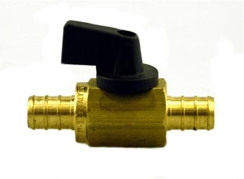 Fresh Water Shut Off Valve | Brass Ball Valve, Straight | 1/2 Inch PEX x 1/2 Inch PEX | 1/4 Turn Shut-Off | With Barcoded Label - Plumbing Connector in Kuwait
