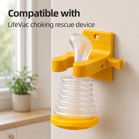 Wall Mount Holder for LifeVac Emergency Suction Device, Dual Mount Options Quick Choking Rescue Access, Yellow (Device Not Included) in Kuwait