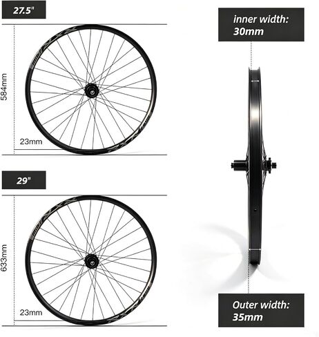 MTB Wheelset 27.5" 29" inch Boost/Thru Axle/Quick Release, Disc Brake Mountain Bike Wheels, Aluminum Alloy Rim 32 Holes for 8-11 Speed Cassette XC AM DH in Kuwait