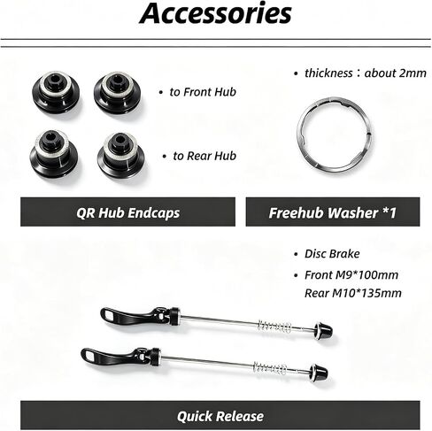 MTB Wheelset 27.5" 29" inch Boost/Thru Axle/Quick Release, Disc Brake Mountain Bike Wheels, Aluminum Alloy Rim 32 Holes for 8-11 Speed Cassette XC AM DH in Kuwait