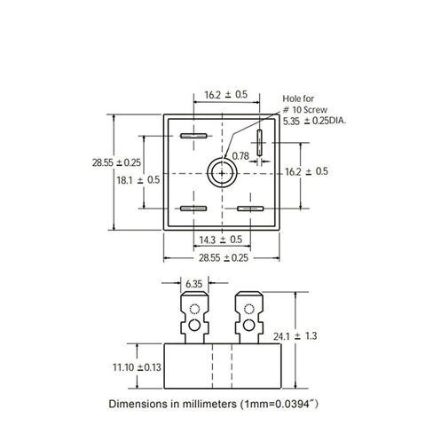 2 قطعة KBPC2508 مقوم الجسر 25A/800V DIP-4 مربع in Kuwait