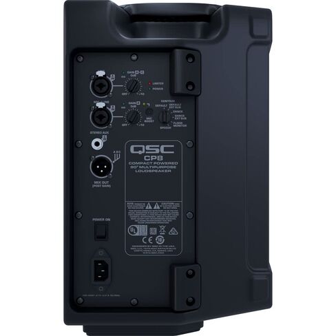 مكبر صوت QSC CP8 ثنائي الاتجاه مقاس 8 بوصات بقدرة 1000 واط مع DSP (زوج) مع حامل مكبر صوت فولاذي Auray SS-47S-PB مع حافظة وكابل 2X XLR-XLR in Kuwait