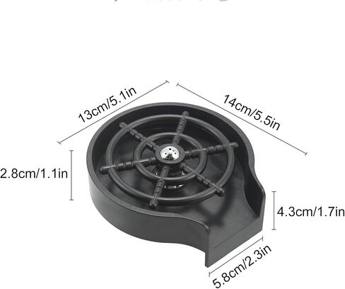 Maxmartt Glass Rinser and Cup Washer for Sink, 360° Rotating Spray Nozzle with Pull-Out Design, Bottle Cleaner - Tilted Base Prevents Splashing, Kitchen Sink Accessories for Home & Bar in Kuwait