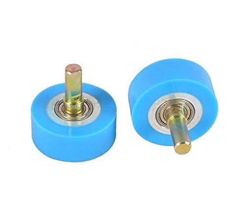Power tranmistion 1pcs 50mm Dia 12mm Axis Wrapper Silicone Wheel Woodworking Machinery Coating Machine Parts Wheels Feed Roller with Bearing - (Width: 50mmx50mm) in Kuwait