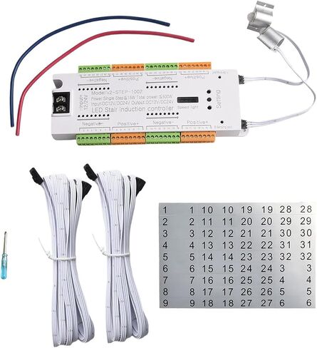 Automatic Stairway Lighting Controller 32 Steps Motion Activated Switch for LED Strip Lights - Adjustable Timer DC12V 24V(Controller set) in Saudi Arabia