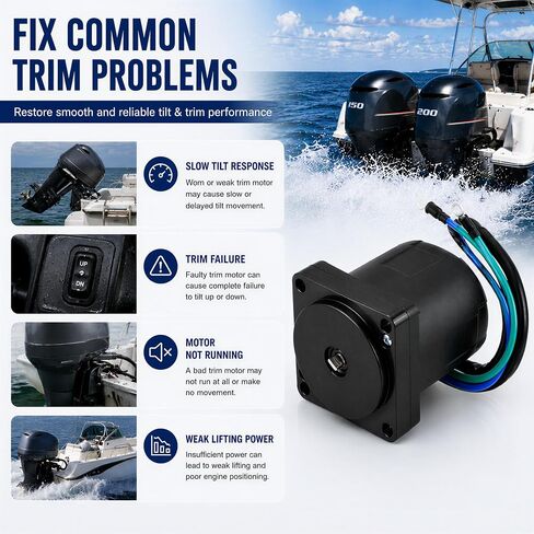 68V-43880-00 Tilt Trim Motor Compatible with Yamaha 115-225HP F115 F150, Replaces 64E-43880 67H-43880 Series in Kuwait