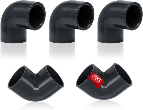 2Pcs 2" 90 Gray Degree Elbow PVC Pipe Fittings Connectors 2 Way Right Angle PVC Elbow For Sch40(Socket x Socket) in Kuwait