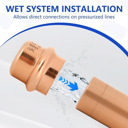 10-Pack YVSKM 1/2" Copper Press Cap, Lead-Free Copper Pipe Fitting End Cap for Press Plumbing Systems, Hot & Cold Water, Potable Water Applications in Kuwait