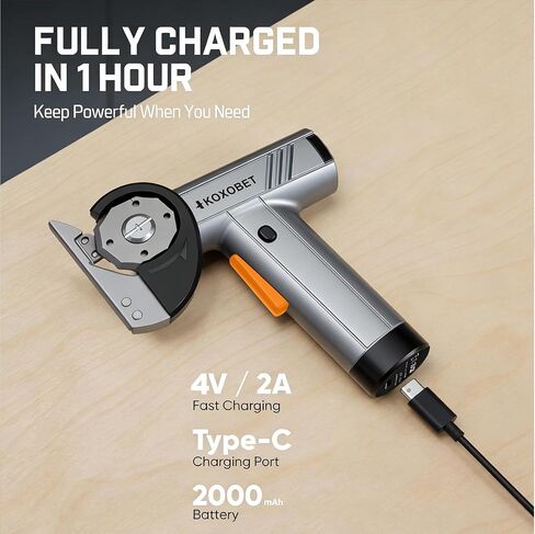 2026 Upgrade 4.2V Cordless Cutting Tool, Cardboard Cutter with LED Display, Brushless Motor, Cutting Tool Cut Trim Saw Flexible Blade, Electric Chop Saw for Fabric, Cardboard, Leather, Carpet-Orange in Kuwait