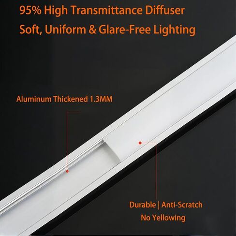 Led Channel 1/2 Inch Wide, Aluminum Channel for Led Strip Lightsled Channel Corner 1M/3.3Ft, T Shape LED Recessed Strip Light Diffuser Profile Extruison, 5Pack in Saudi Arabia