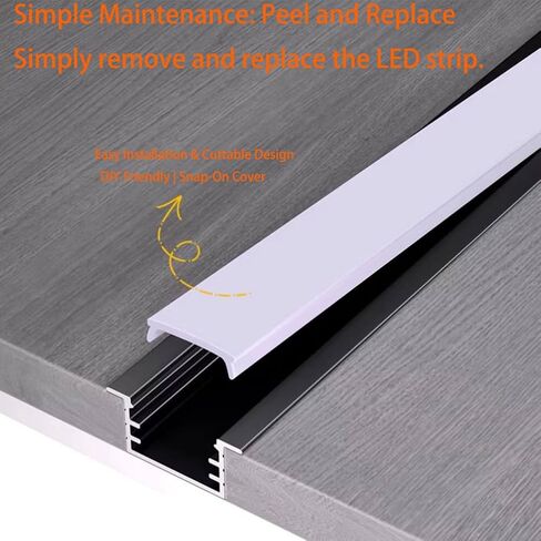 Led Channel 1/2 Inch Wide, Aluminum Channel for Led Strip Lightsled Channel Corner 1M/3.3Ft, T Shape LED Recessed Strip Light Diffuser Profile Extruison, 5Pack in Saudi Arabia