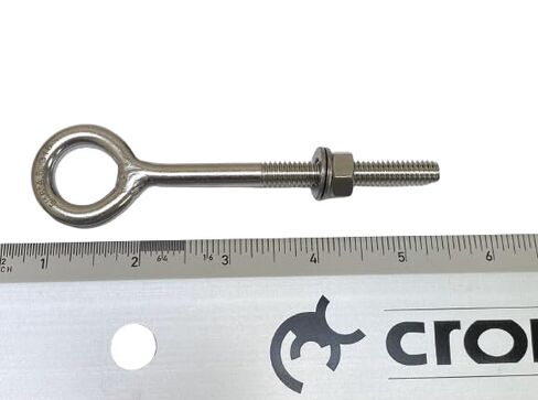 US STAINLESS 2 Pieces Stainless Steel 316 Eye Bolt 5/16" x 4 1/2" UNC No Shoulder Short Thread Marine Grade Pitch of 18 in Kuwait
