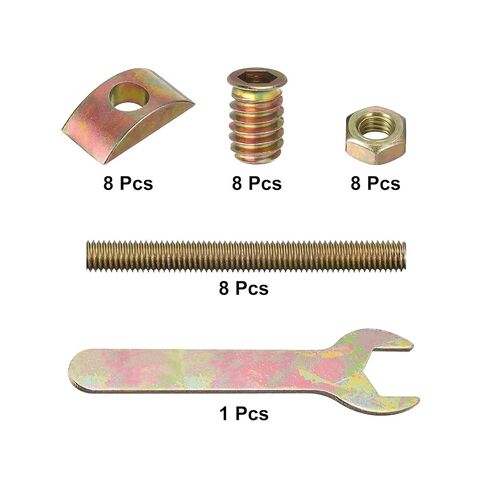 uxcell 8 Set CounterTop Connector, 5/16" x 3" Desktop Furniture Fastening Connectors Kit Used to Connect Table Top Bed Butcher Block CounterTops in Kuwait
