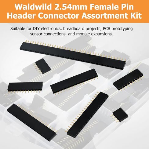 120Pcs 2.54mm Female Pin Header kit, Straight Single Row PCB Board Female Pin Header Socket Connector Strip in Kuwait