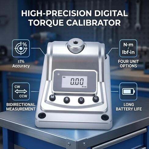 Fafeicy Digital Display Torsion Meter Desktop Torsion Tester 1% Accuracy Clockwise Counterclockwise for Engineers Nm Kgfcm Lbfin Lbfft 4 Units in Kuwait