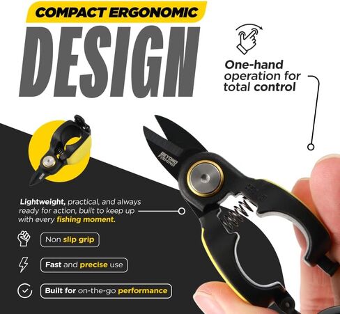 قاطع خط الصيد من Beyond Fishing Quick Snips - مقص جديلة، ماكينة قص خط الصيد مع حبل قابل للسحب ومشبك - مقص صيد للخط المضفر، الفلورو والمونو، قصاصات خط الصيد المدمجة in Kuwait