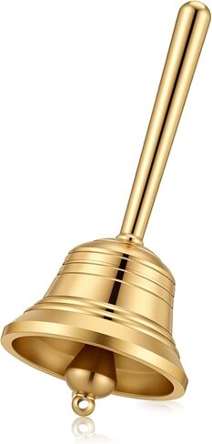 Gold Hand Bell, Super Loud Brass Dinner Bell, 3.2" Small Handbells for Seniors, Bedside,Teacher, Call Bells for Classroom, Meditation, and Pet Training, 3.9cm Diameter in Kuwait