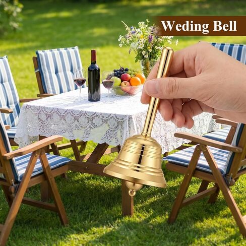 Gold Hand Bell, Super Loud Brass Dinner Bell, 3.2" Small Handbells for Seniors, Bedside,Teacher, Call Bells for Classroom, Meditation, and Pet Training, 3.9cm Diameter in Kuwait
