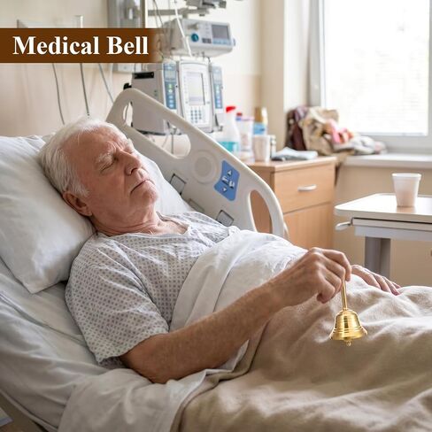 Gold Hand Bell, Super Loud Brass Dinner Bell, 3.2" Small Handbells for Seniors, Bedside,Teacher, Call Bells for Classroom, Meditation, and Pet Training, 3.9cm Diameter in Kuwait