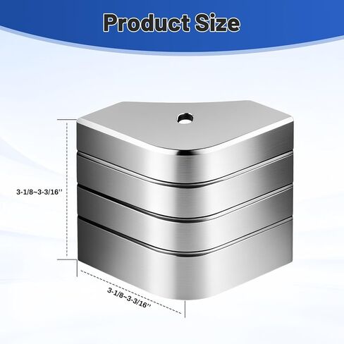 4Pcs Aluminum Casting Pontoon Corner Cap Deck Corner,Suitable for 90 Rounded Corner,Height 3-1/8" to 3-3/16" Top 3-1/8" to 3-3/16" in Kuwait