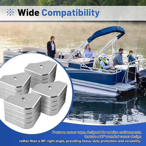 4Pcs Aluminum Casting Pontoon Corner Cap Deck Corner,Suitable for 90 Rounded Corner,Height 3-1/8" to 3-3/16" Top 3-1/8" to 3-3/16" in Kuwait