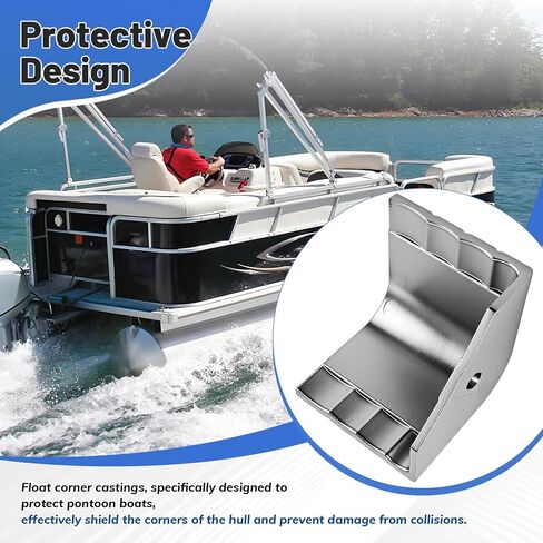 4Pcs Aluminum Casting Pontoon Corner Cap Deck Corner,Suitable for 90 Rounded Corner,Height 3-1/8" to 3-3/16" Top 3-1/8" to 3-3/16" in Kuwait