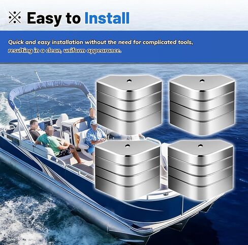 4Pcs Aluminum Casting Pontoon Corner Cap Deck Corner,Suitable for 90 Rounded Corner,Height 3-1/8" to 3-3/16" Top 3-1/8" to 3-3/16" in Kuwait